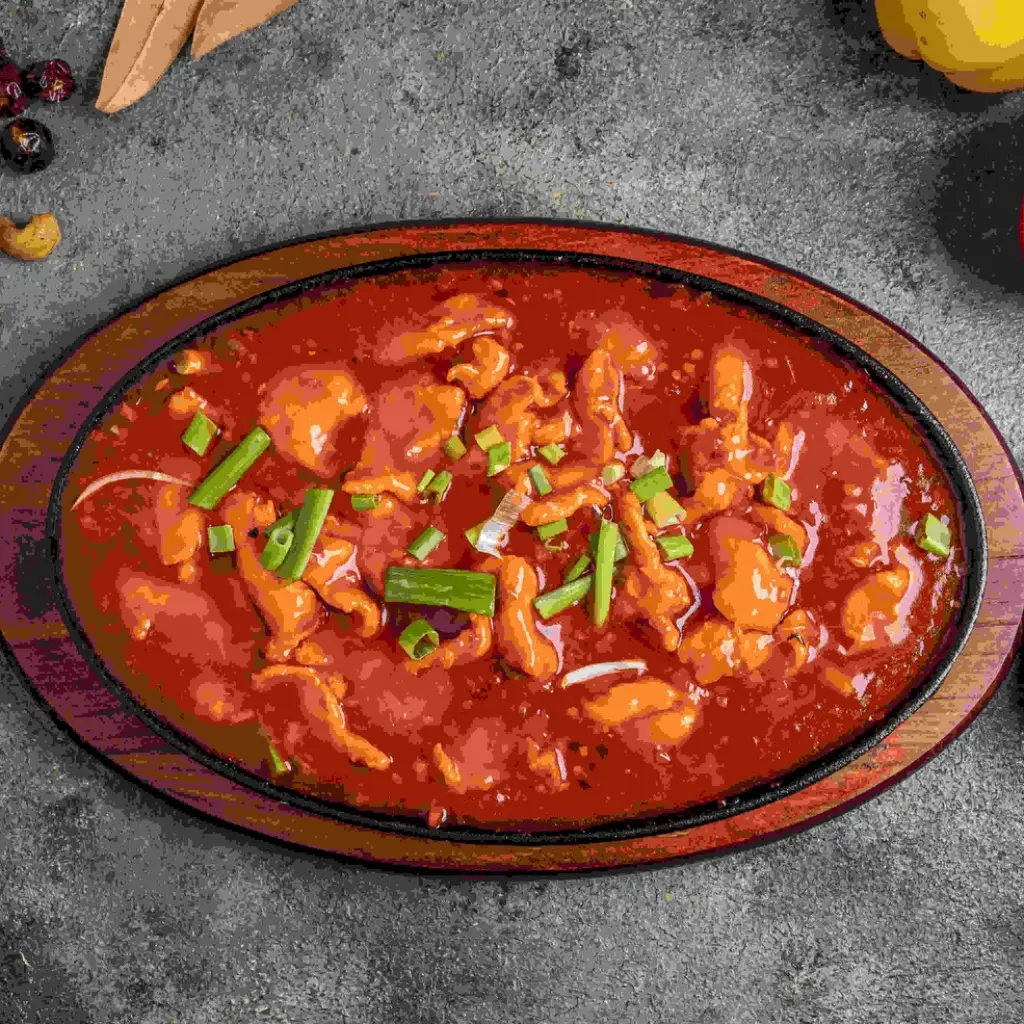 الدجاج في صلصة الثوم الحار